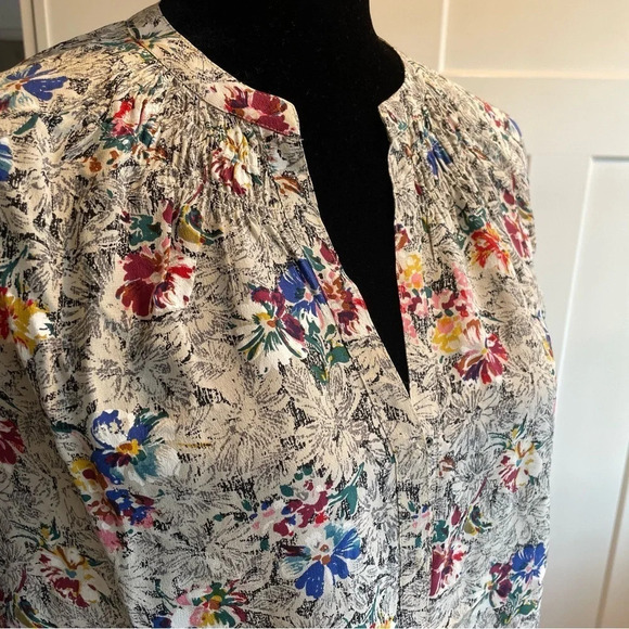Rebecca Taylor 100% Silk Floral Print Top Blouse Size 0 - Picture 2 of 14